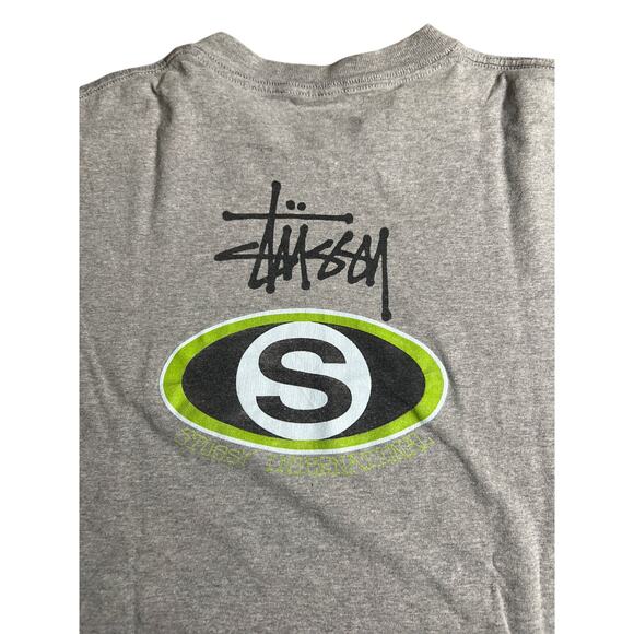 Vintage Stussy International Wide Logo Gray Made In USA 100% Cotton Size XL - Picture 9 of 10